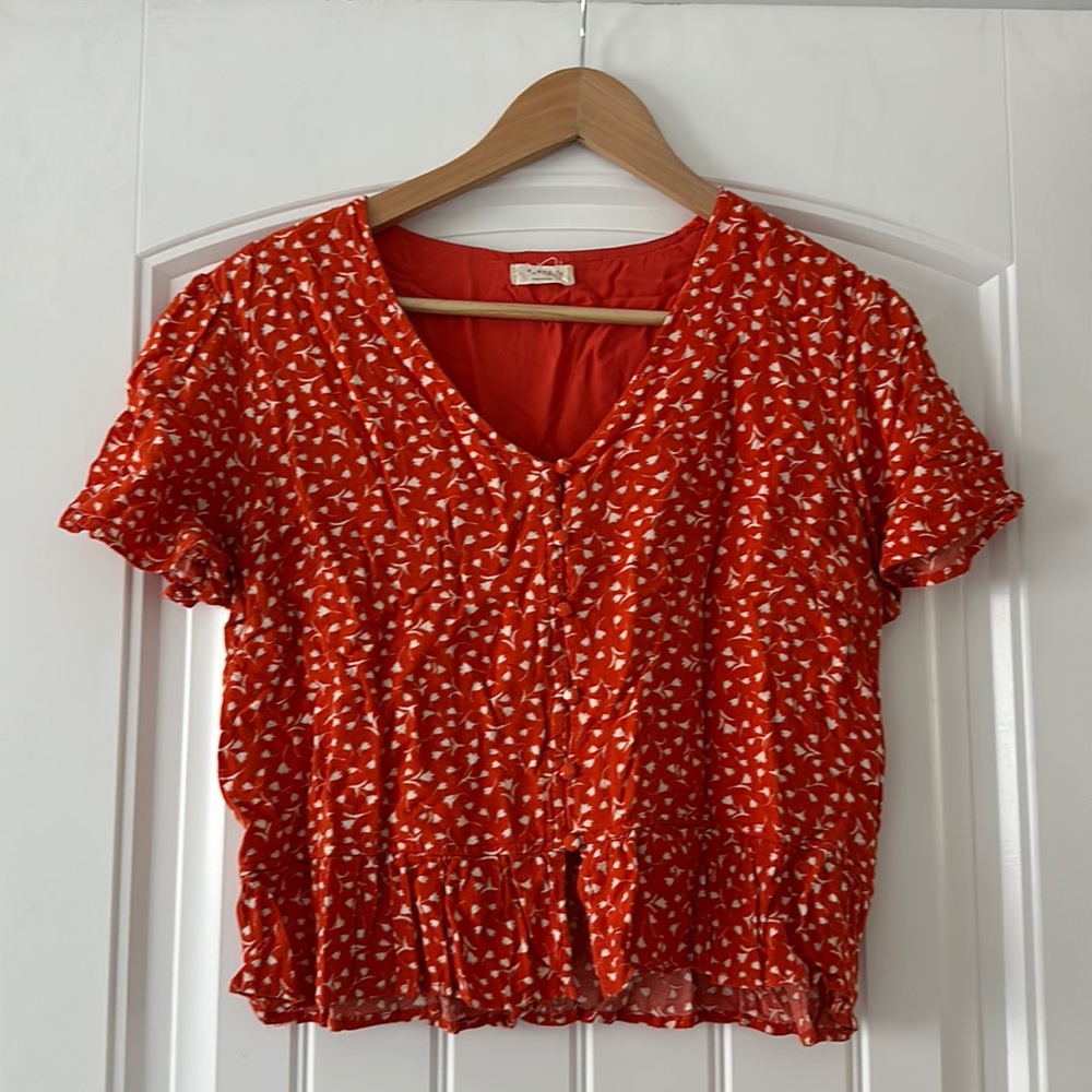 Orange floral shirt